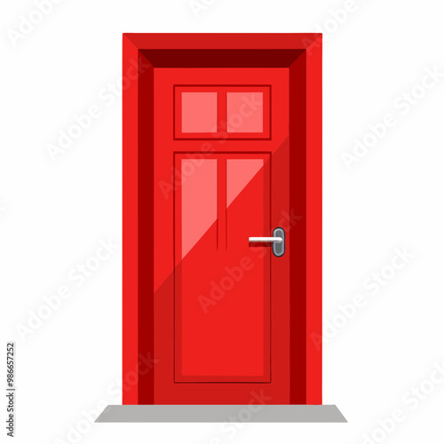 red door isolated on white