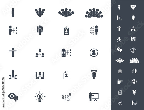 Universal business management and human resources icon set. Universal icons for web and mobile. Vector.