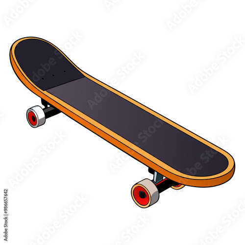 skateboard on a white