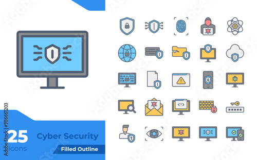 Cyber Security Filled Color Icons