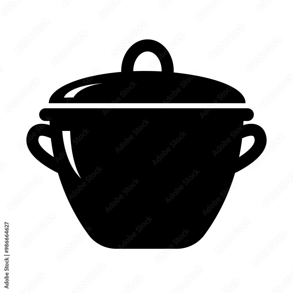 Cooking pan black icon isolated on white vector Cooking pan black icon isolated on white vector