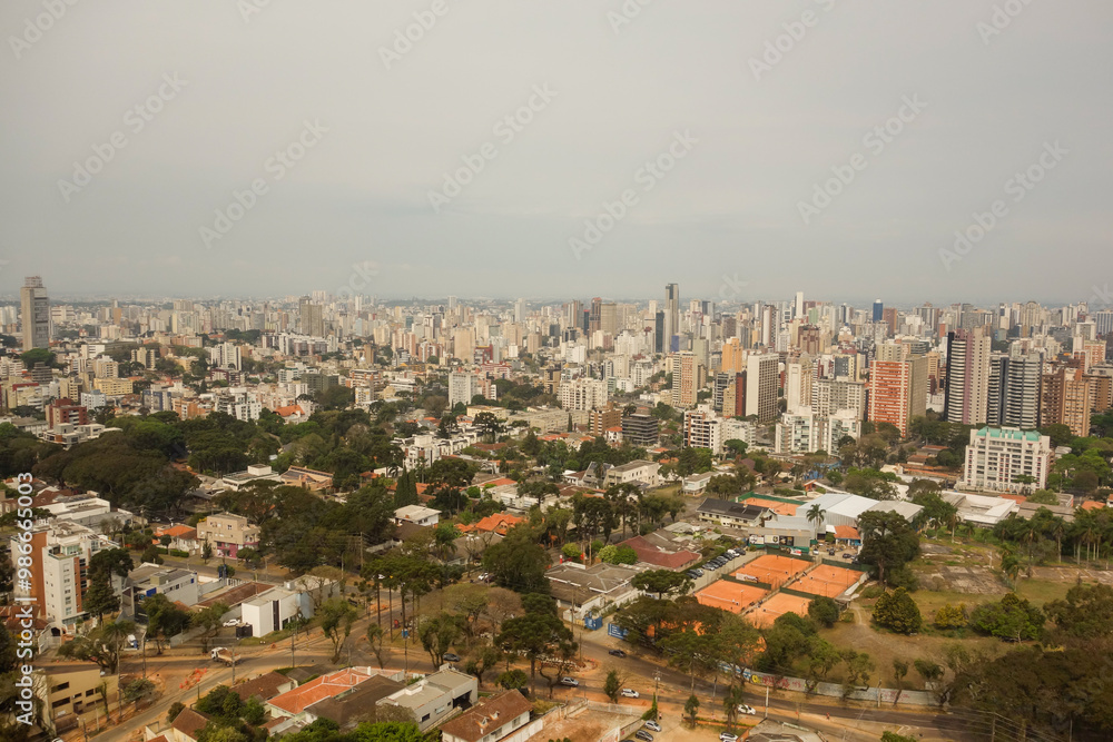 Fototapeta premium panoramic view of Curitiba cityscape, Brazil. the green city