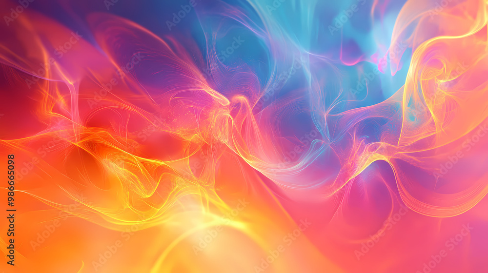Vibrant energy: abstract colorful background with light, smoke, and motion in a futuristic illustration of fractal art. Fractal Design. Illustration Vibrant energy: abstract colorful background with light, smoke, and motion in a futuristic illustration of fractal art. Fractal Design. Illustration