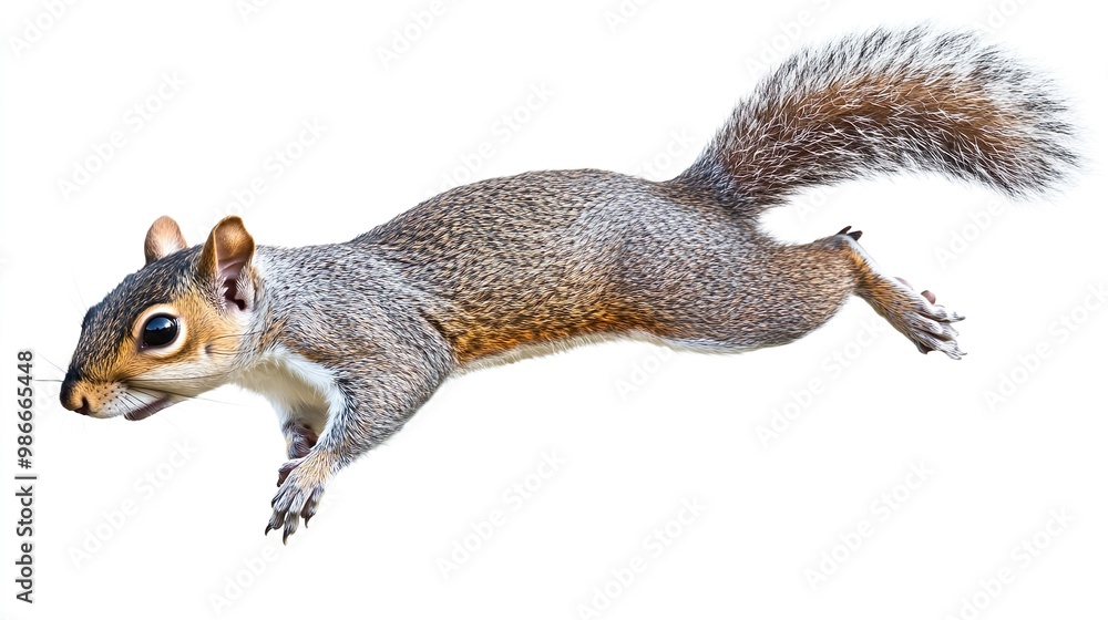 A squirrel is flying through the air A squirrel is flying through the air