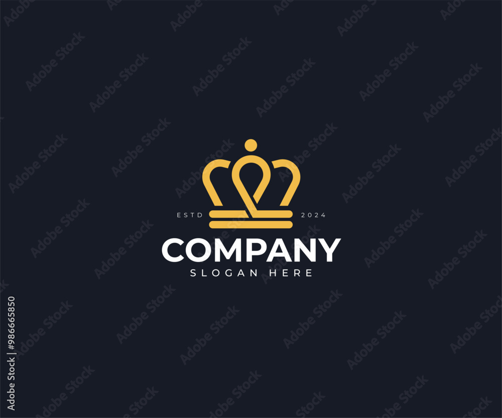 Luxurious Minimal Crown Logo Design – Elegant & Modern Branding Symbol for Premium Brands