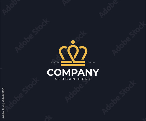 Obraz na płótnie Luxurious Minimal Crown Logo Design – Elegant & Modern Branding Symbol for Premium Brands w salonie