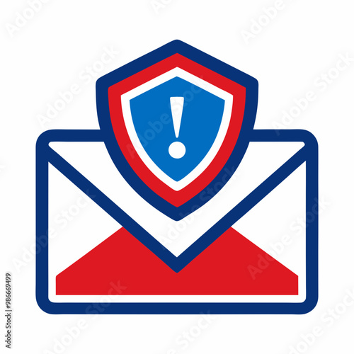 Colored envelope with a shield icon and alert symbol representing email phishing protection