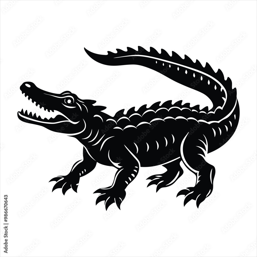 Crocodile silhouette vector Crocodile silhouette vector
