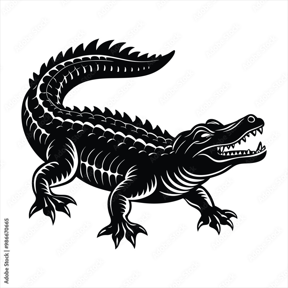Obraz premium Crocodile silhouette vector