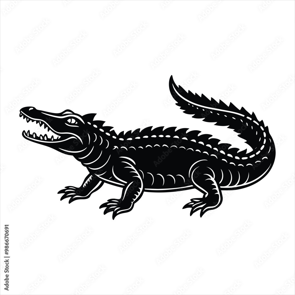 Crocodile silhouette vector Crocodile silhouette vector