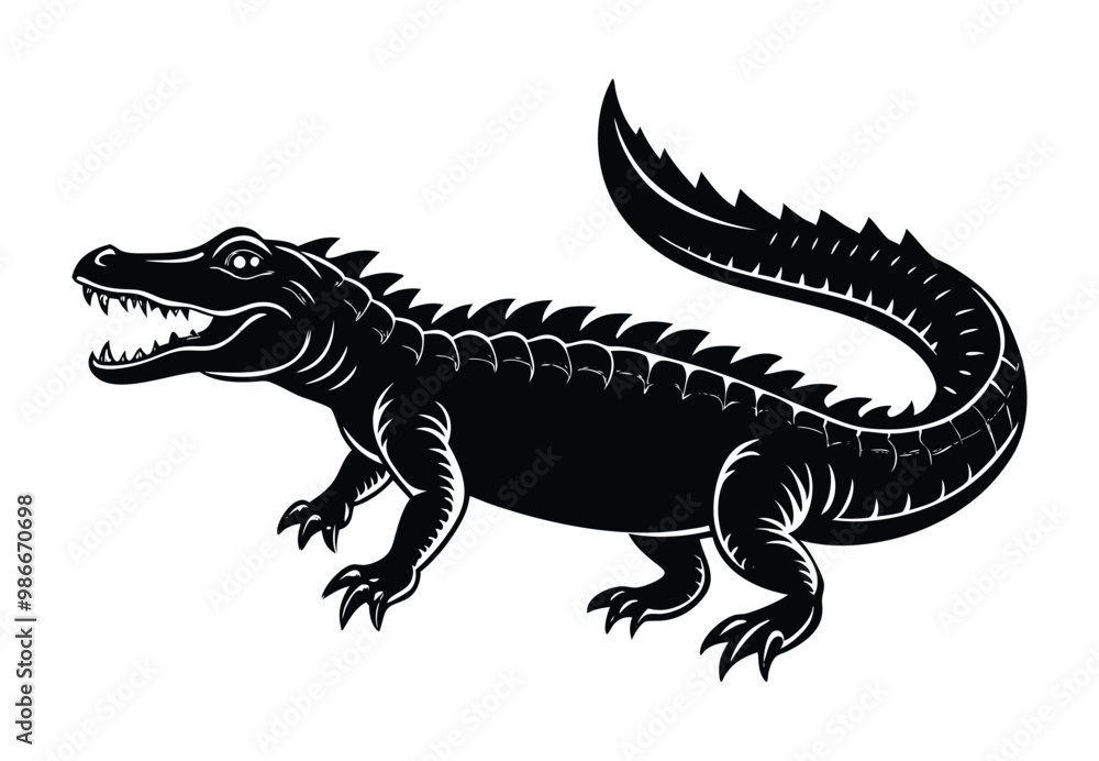 Crocodile silhouette vector Crocodile silhouette vector