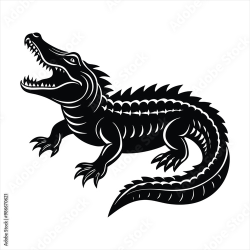 Crocodile silhouette vector