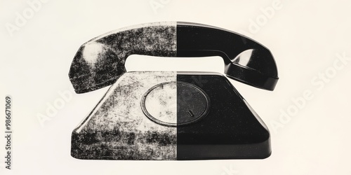 A split image with one side showing an old wornout object eg a vintage phone and the other side displaying a modern version eg a smartphone The background is simple and clean making the contrast betwe photo