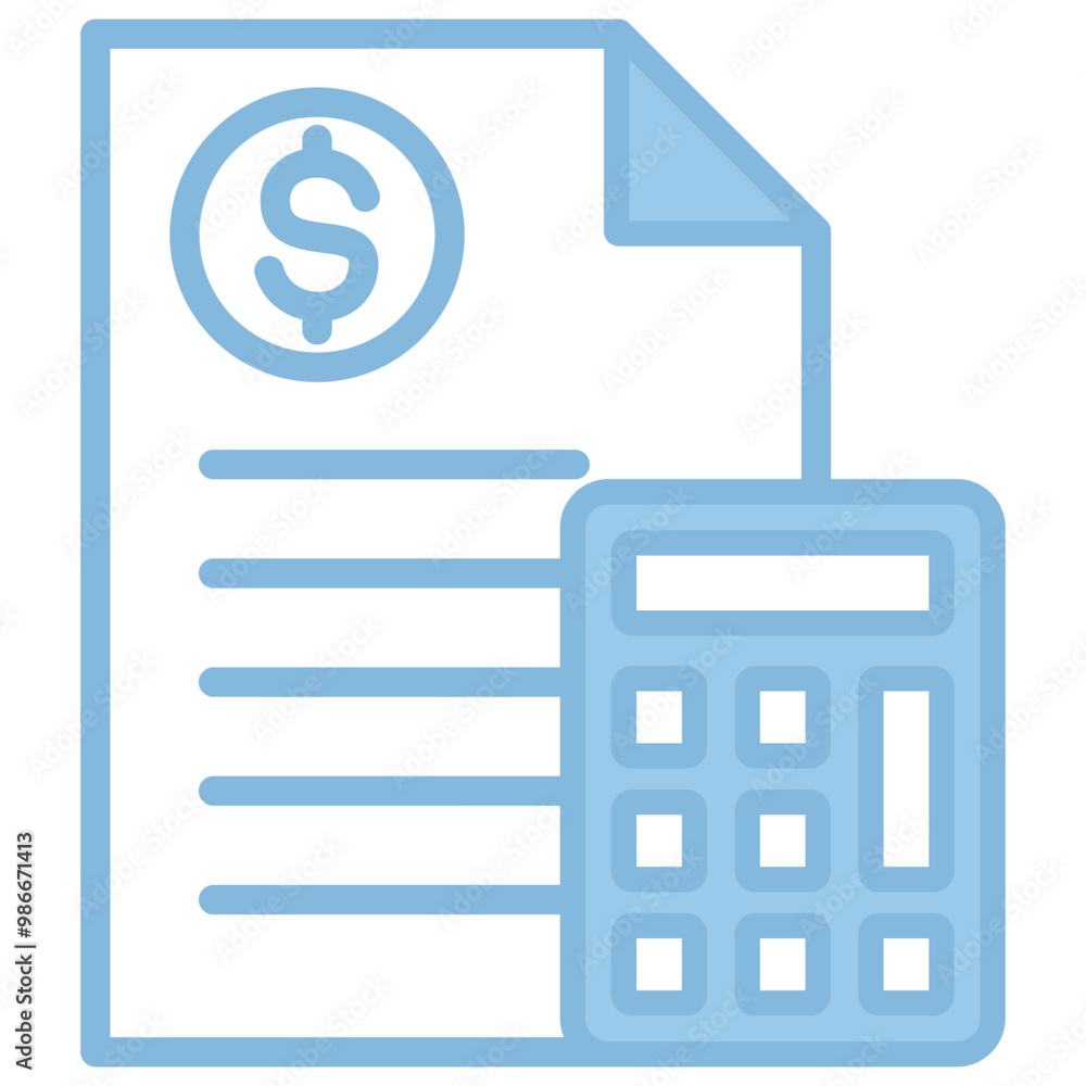 Budgeting icon with line color style Budgeting icon with line color style