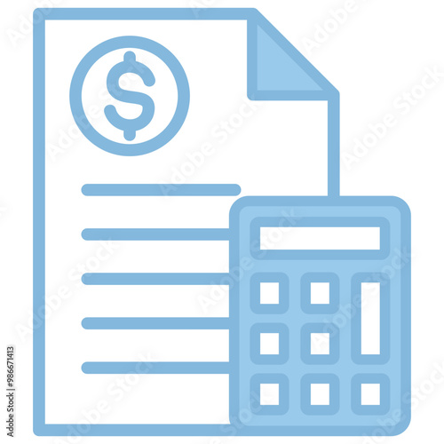 Budgeting icon with line color style