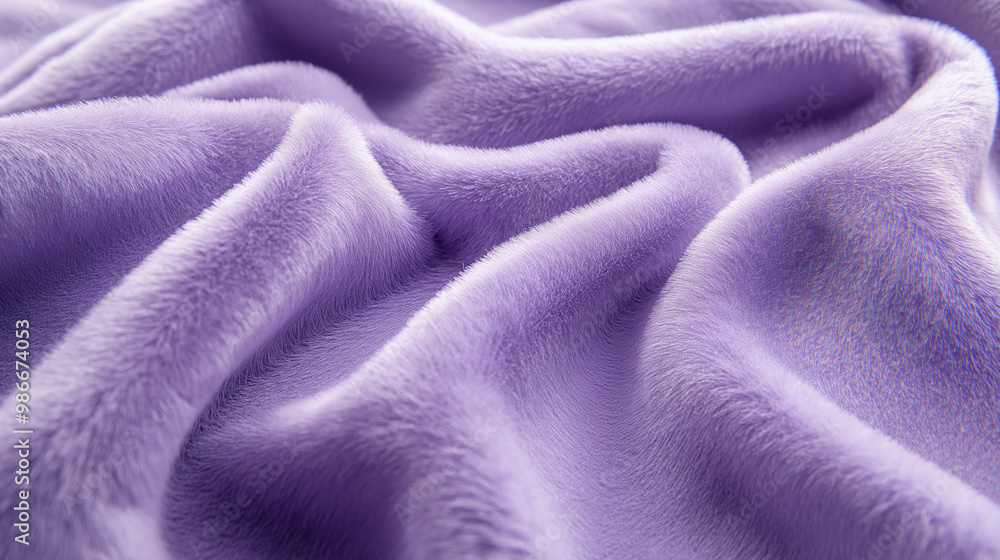 a meticulously styled close-up of a lavender mist fleece fabric, emphasizing its luxurious softness and fluffy texture, the carefully arranged fibers create an elegant, inviting atmosphere a meticulously styled close-up of a lavender mist fleece fabric, emphasizing its luxurious softness and fluffy texture, the carefully arranged fibers create an elegant, inviting atmosphere