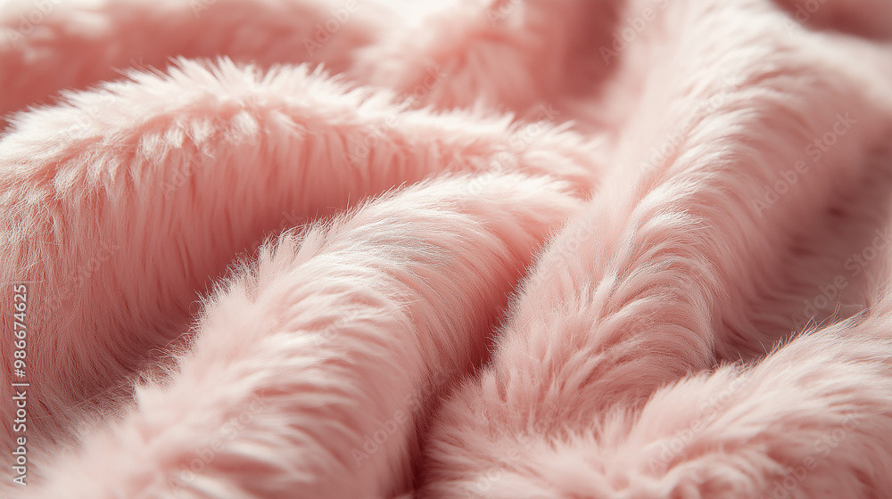 a meticulously styled close-up of a pink fleece fabric, emphasizing its luxurious softness and fluffy texture, the carefully arranged fibers create an elegant, inviting atmosphere