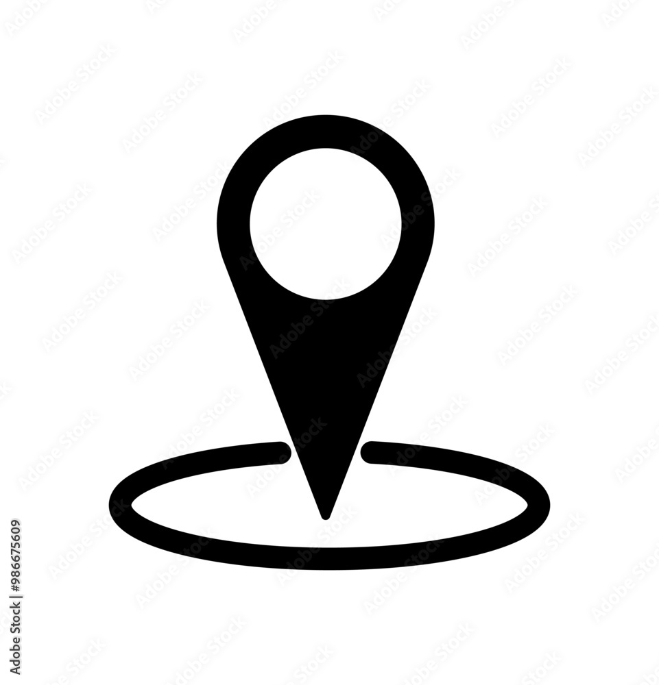 Location or map pin icon symbol. Black pin marker with white dot isolated on white background. Location map icon. Location pin, vector illustration. Location or map pin icon symbol. Black pin marker with white dot isolated on white background. Location map icon. Location pin, vector illustration.