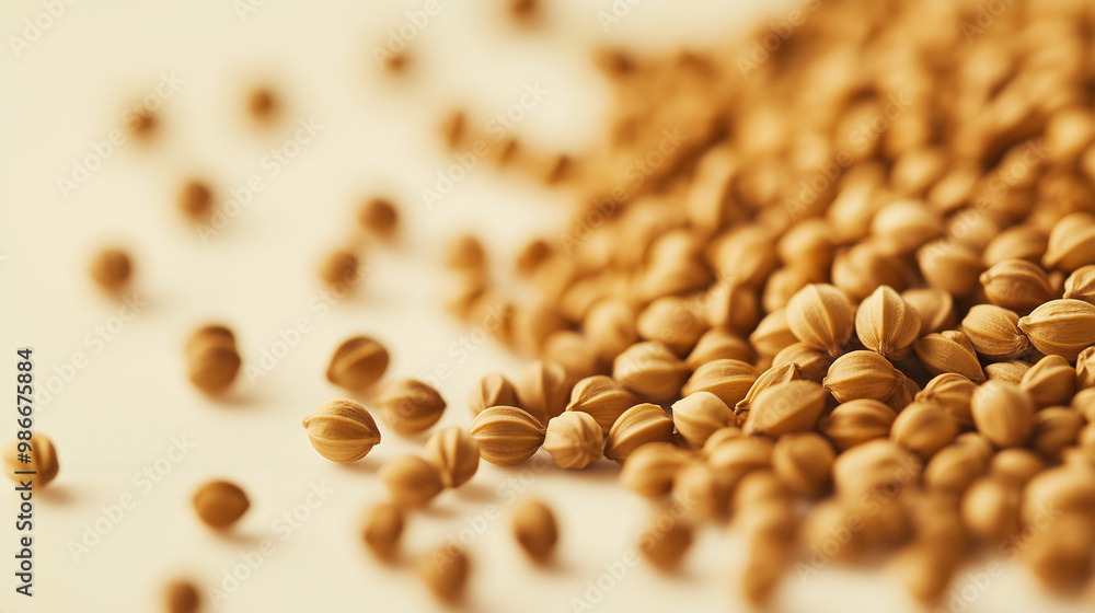 coriander seeds: a loose frame made from tiny coriander seeds, scattered lightly over a pale cream background, the soft brown hues of the seeds create a warm, earthy feel coriander seeds: a loose frame made from tiny coriander seeds, scattered lightly over a pale cream background, the soft brown hues of the seeds create a warm, earthy feel