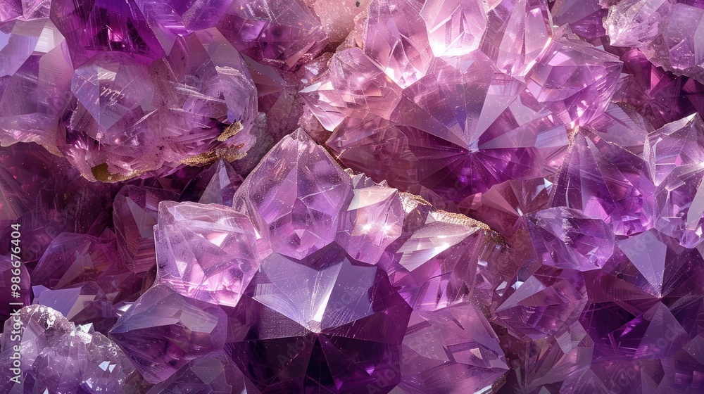 A mesmerizing close up shot of a stunning amethyst crystal cluster showcasing its intricate natural patterns faceted surfaces and vibrant shades of purple A mesmerizing close up shot of a stunning amethyst crystal cluster showcasing its intricate natural patterns faceted surfaces and vibrant shades of purple