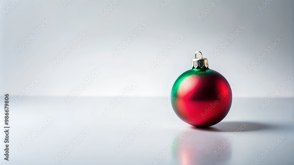 Red and Green Christmas Ornament on White Background Red and Green Christmas Ornament on White Background
