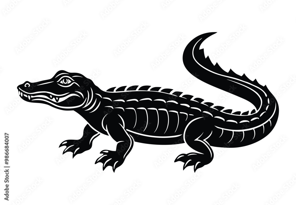 Obraz premium Alligator silhouette vector