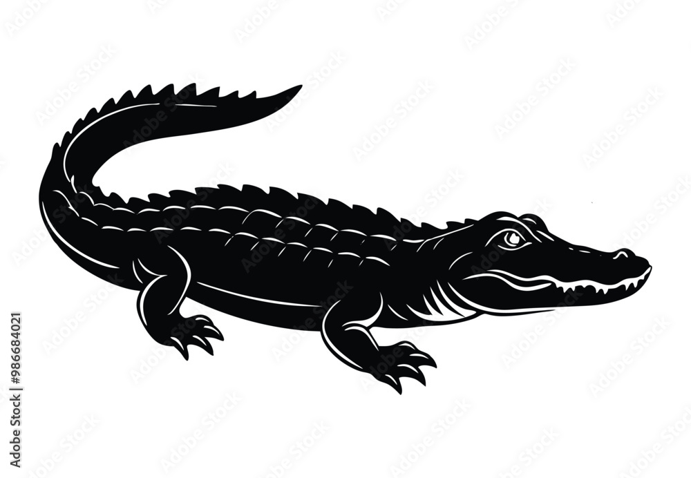 Fototapeta premium Alligator silhouette vector