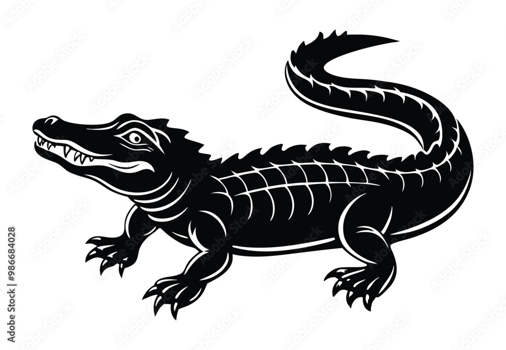 Alligator silhouette vector Alligator silhouette vector