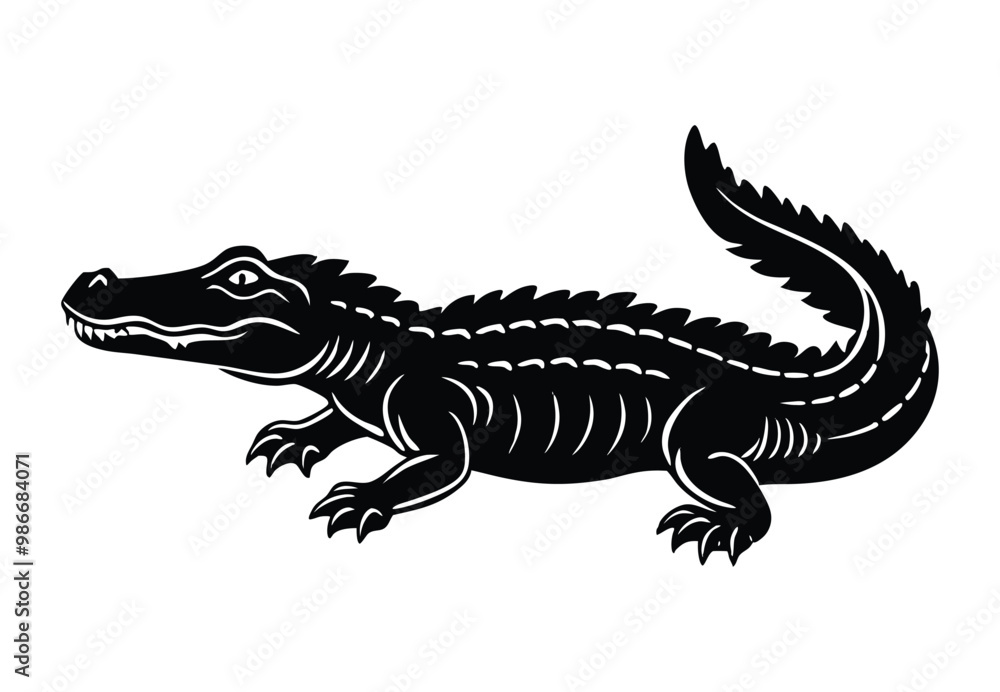 Fototapeta premium Alligator silhouette vector