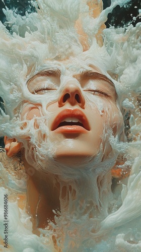 Surreal Woman in a Whirlwind of Water