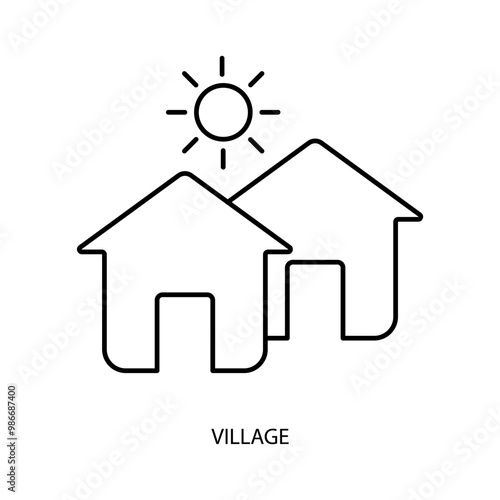 village concept line icon. Simple element illustration.village concept outline symbol design.