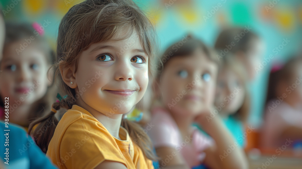 Candid school portrait in a classroom Candid school portrait in a classroom