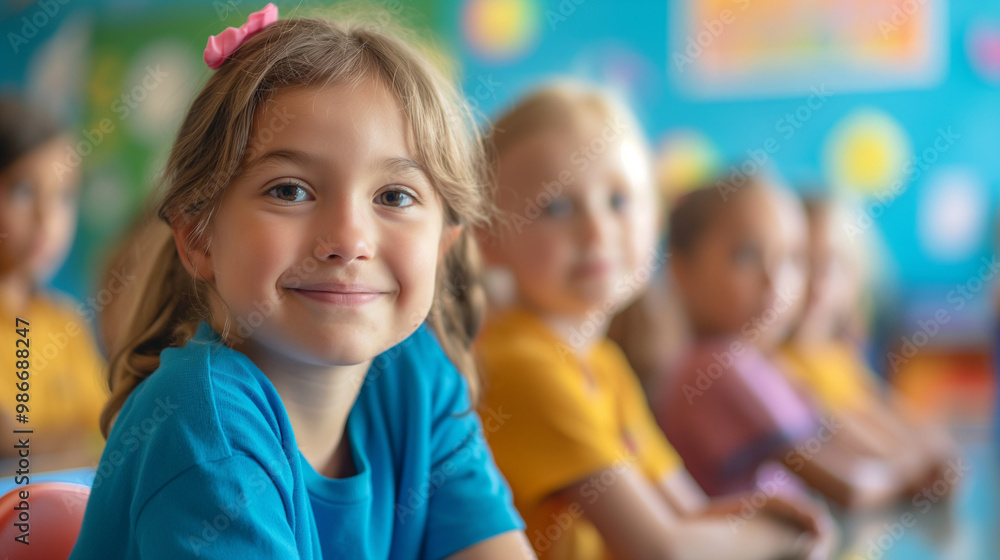 Candid school portrait in a classroom Candid school portrait in a classroom