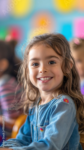 Candid school portrait in a classroom