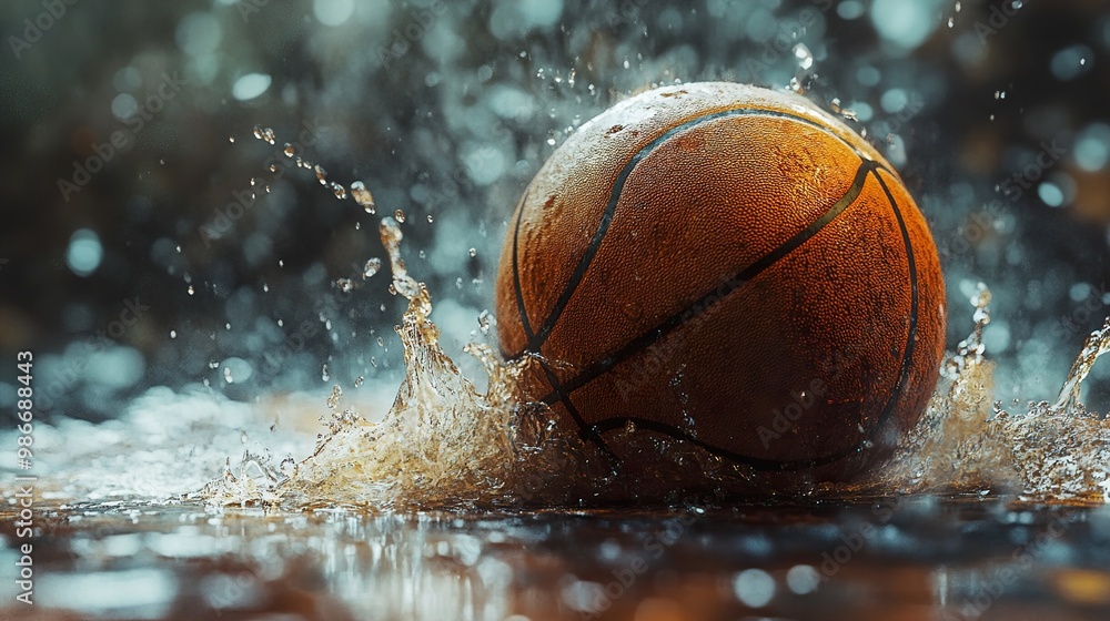 Basketball Splash: A Wet and Energetic Moment Basketball Splash: A Wet and Energetic Moment
