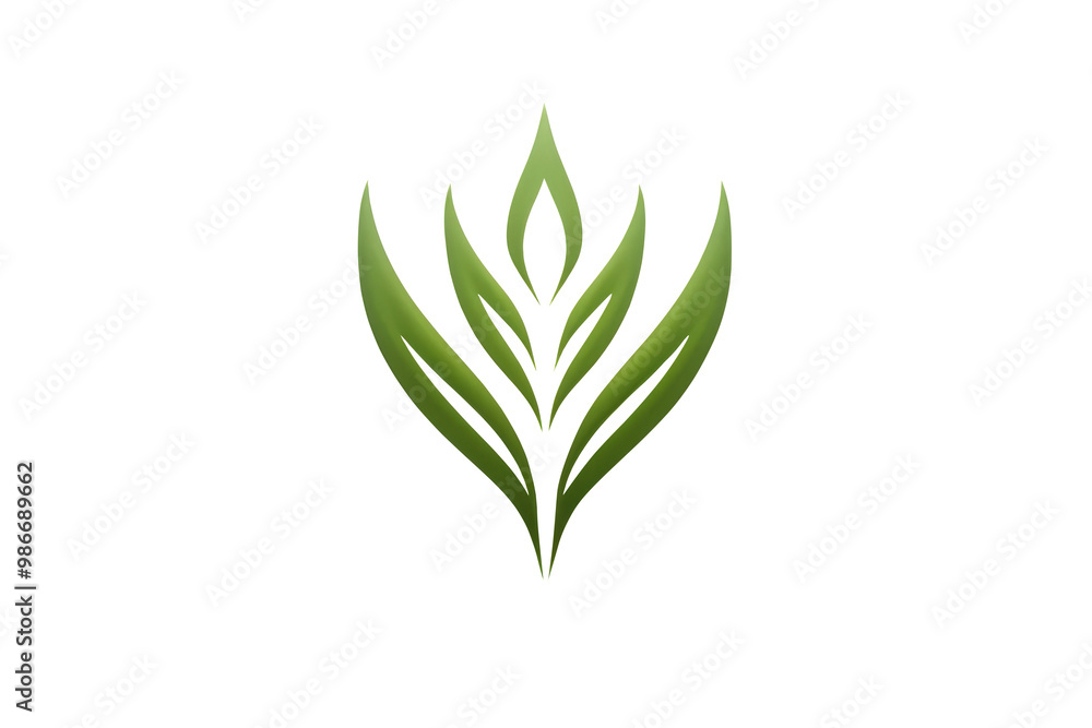 Stylized green leaf design with a transparent background, ideal for eco-friendly branding. Stylized green leaf design with a transparent background, ideal for eco-friendly branding.