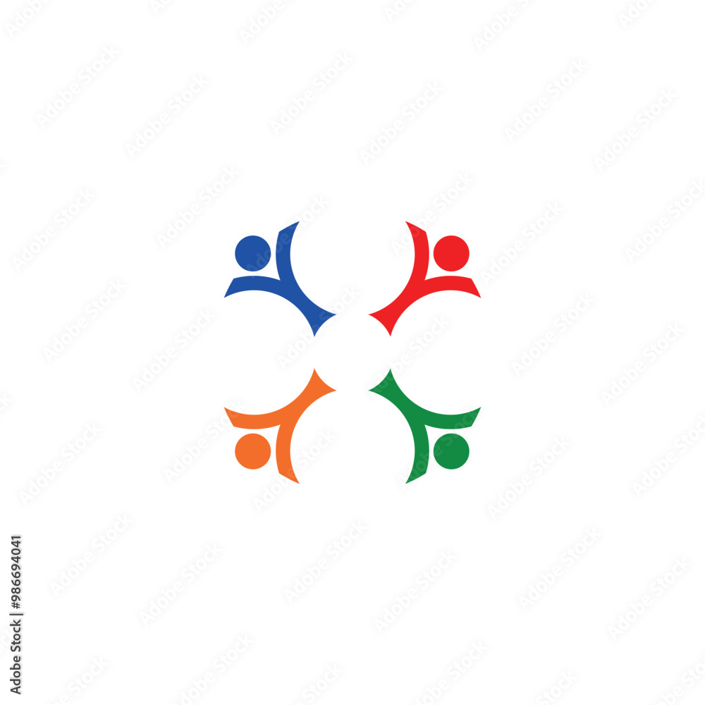 Four people vector icon for organization template Four people vector icon for organization template