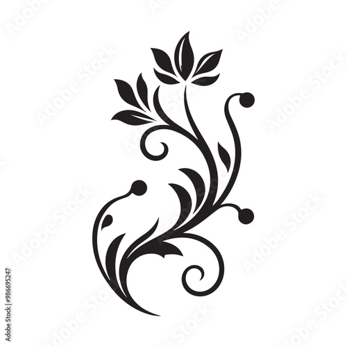 Minimalist floral vector showcasing a seamless horizontal vine of delicate flowers and soft greenery. Perfect for seamless border designs or floral-themed decorative elements in graphic design