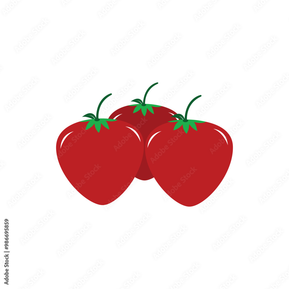 Obraz premium Strawberry vector icon for food template