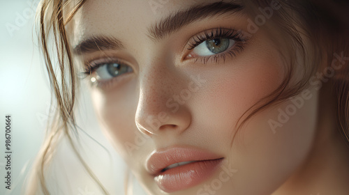 Close-up of a beautiful woman's face