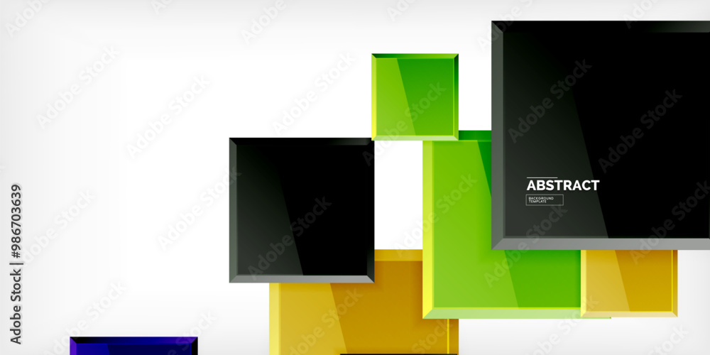 Fototapeta premium Colorful squares with reflections abstract background design. Vector Illustration For Wallpaper, Banner, Background, Card, Book Illustration, landing page