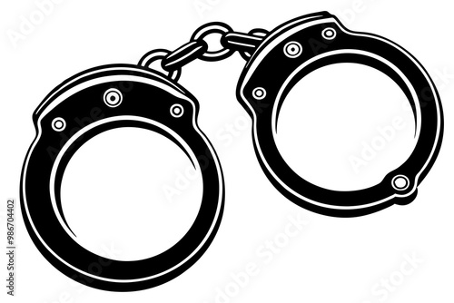 handcuff  silhouette vector, handcuff icon  illustration