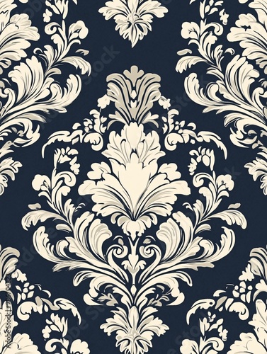 Elegant floral pattern on dark background.