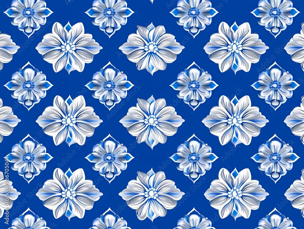 Floral pattern on blue background. Floral pattern on blue background.