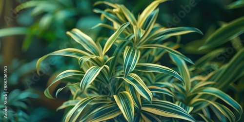 Dracaena Goldieana Green Striped Plant photo