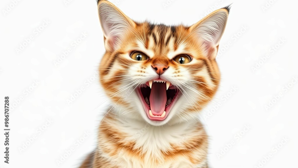 Close-up of a fierce tabby kitten hissing
Close-up of a fierce tabby kitten hissing