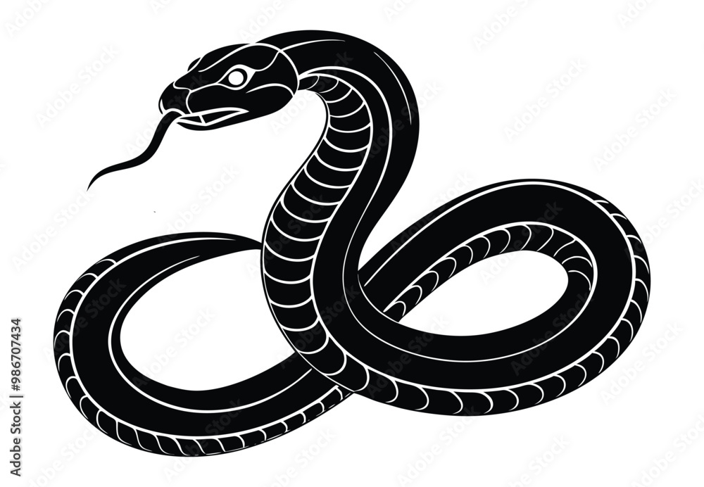 Fototapeta premium Snake silhouette vector