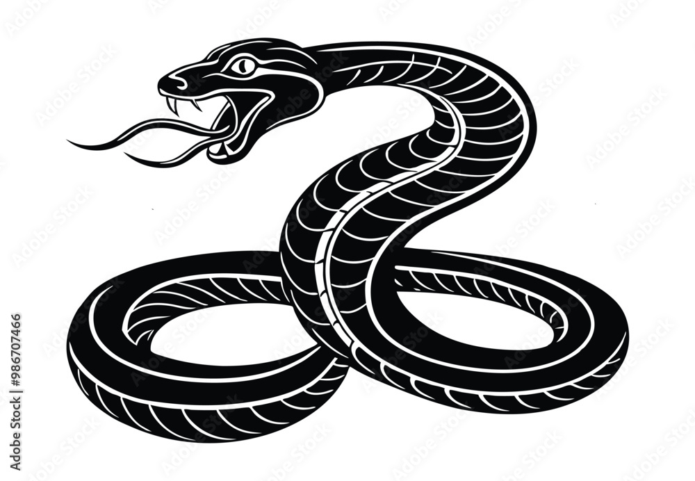 Fototapeta premium Snake silhouette vector