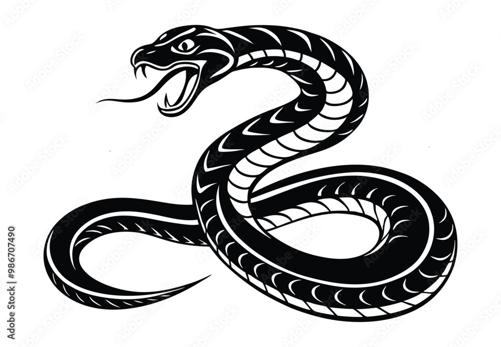 Obraz premium Snake silhouette vector