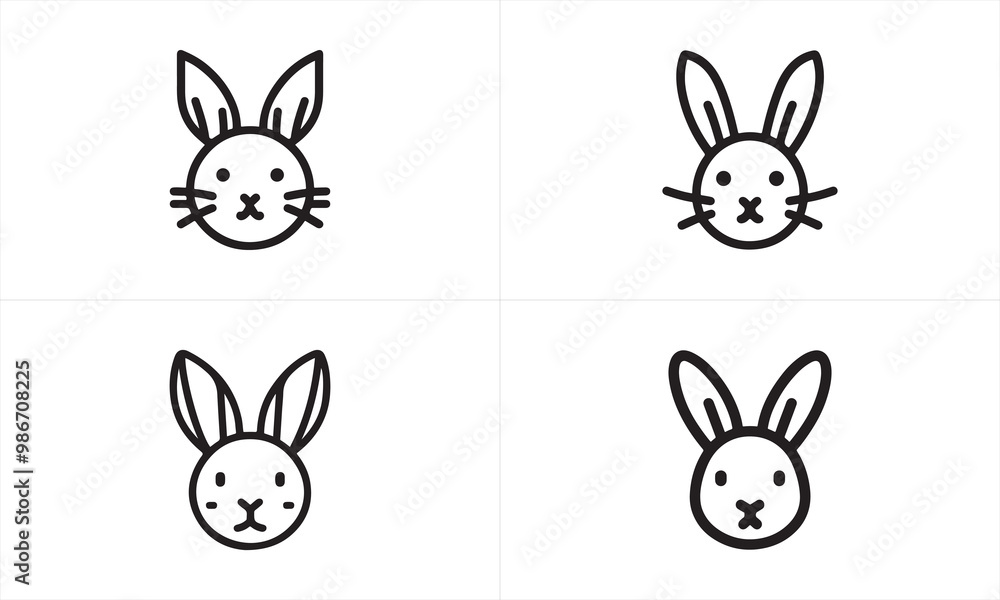 set of easter bunny set of easter bunny